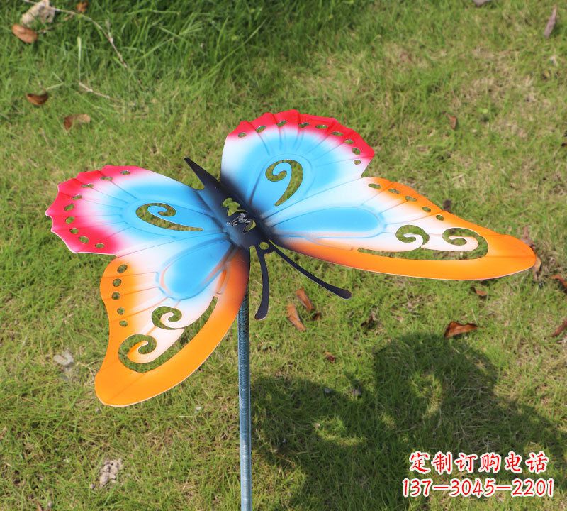 金华红橙蓝不锈钢蝴蝶雕塑