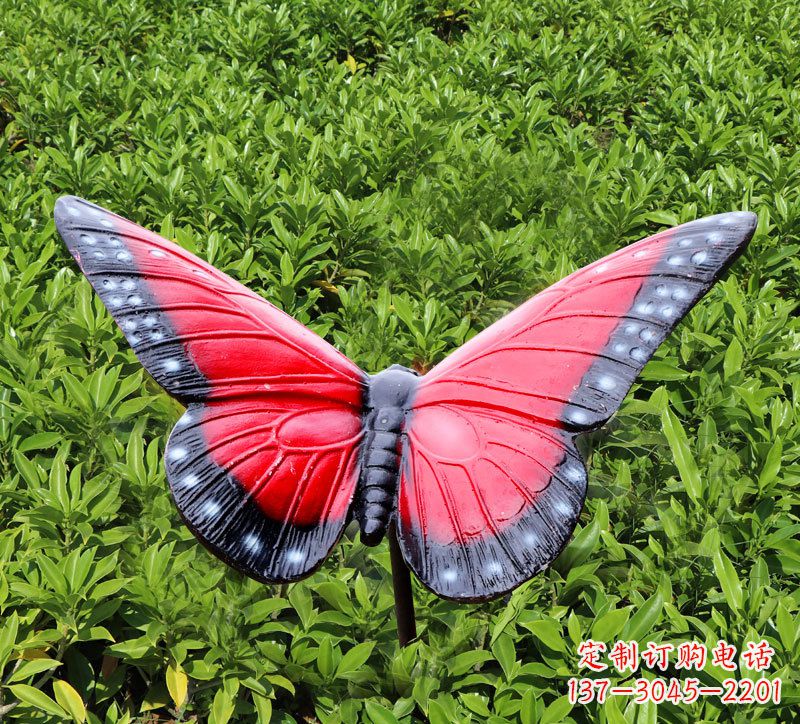 金华红色玻璃钢蝴蝶雕塑