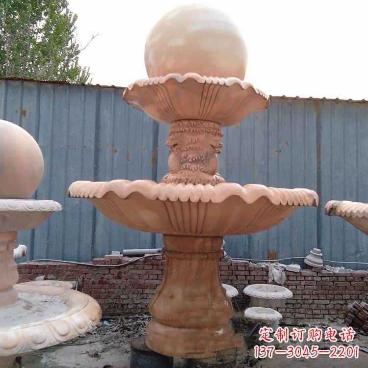 金华专业定制红色风水球雕塑定制