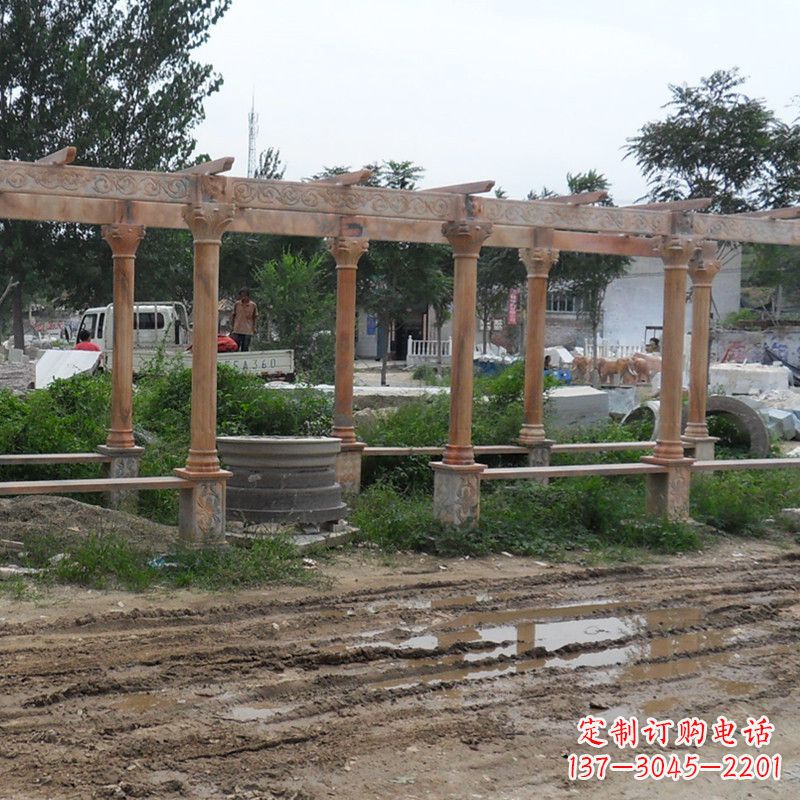 金华红色石雕长廊花架