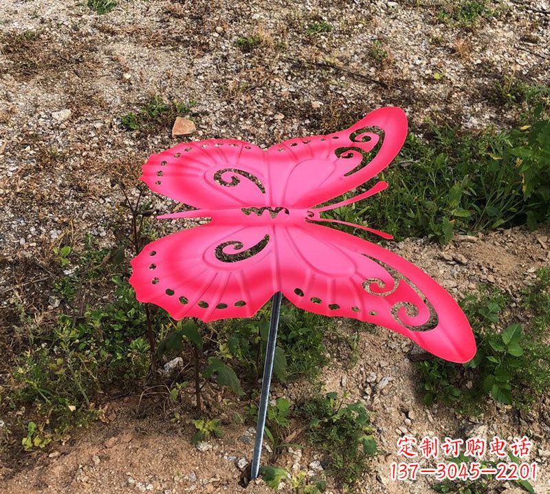 金华红色铁艺不锈钢蝴蝶雕塑