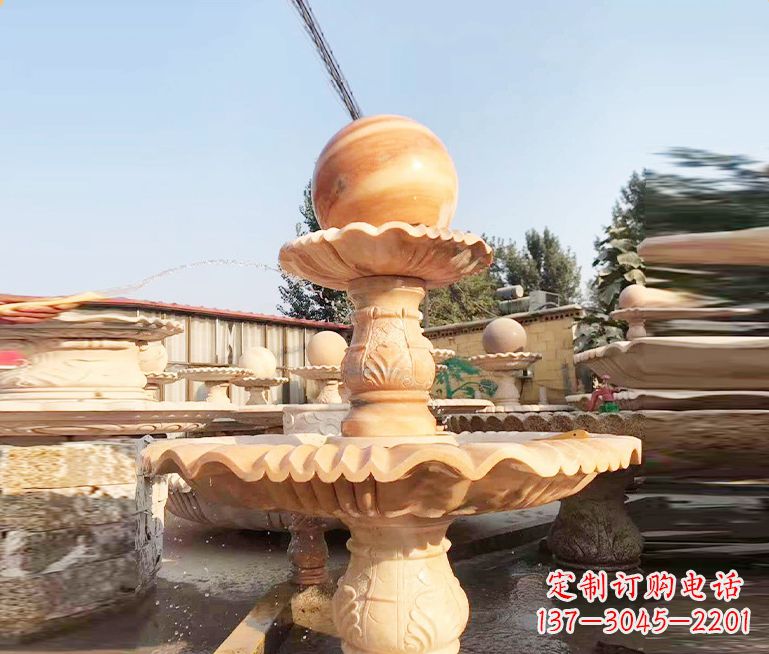 金华湖北石雕风水球喷泉——精品水泵雕塑