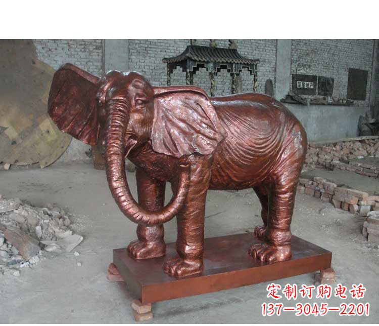 金华户外大象动物铜雕塑