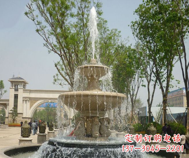 金华精美多层喷泉雕塑,营造出优美水乐园