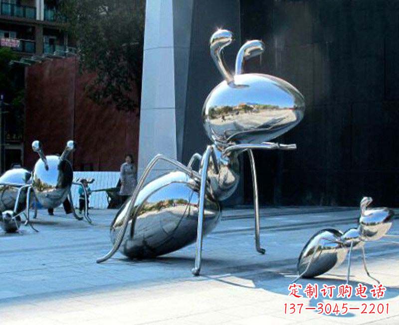 金华户外镜面不锈钢蚂蚁雕塑