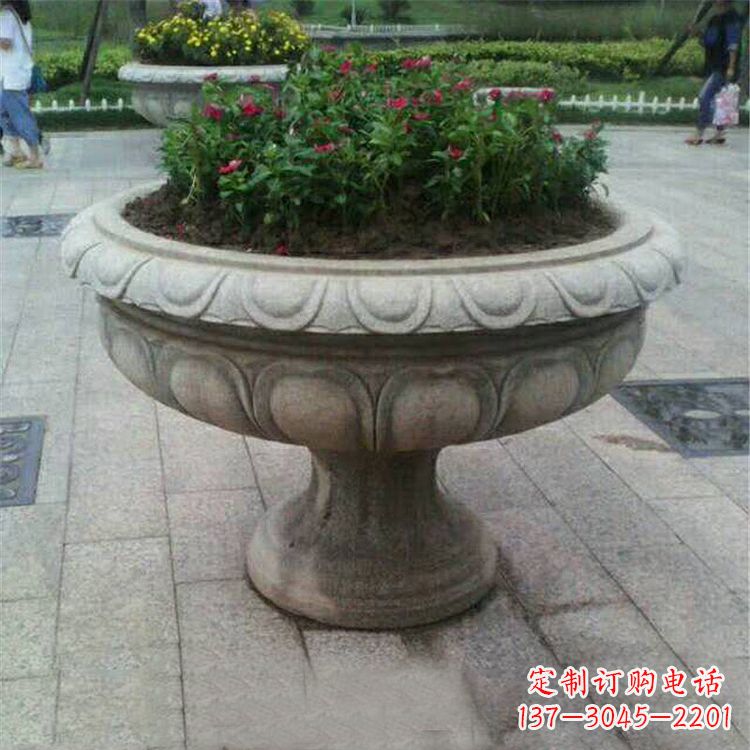 金华中领雕塑:精美花岗岩公园石雕花盆