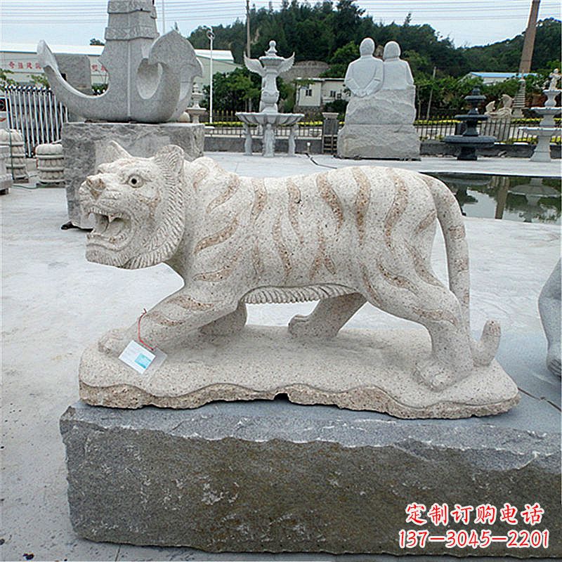 金华花岗岩老虎石雕,精美细节精雕细琢