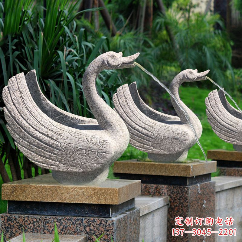 金华尊贵的花岗岩天鹅喷水雕塑