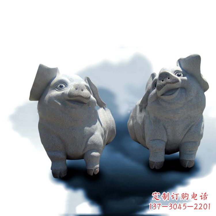 金华花岗岩动物雕塑-可爱的福猪