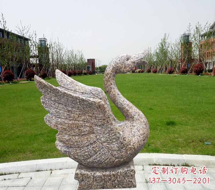 金华中领雕塑推出的浪漫喷水天鹅雕塑,它是一件…