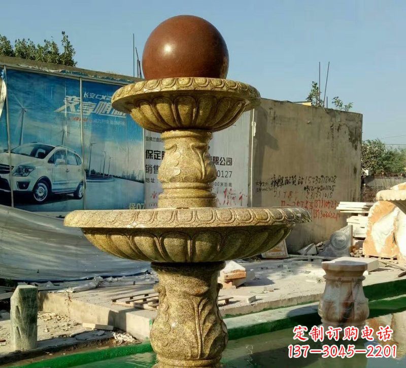 金华精美花岗岩双层风水球雕塑