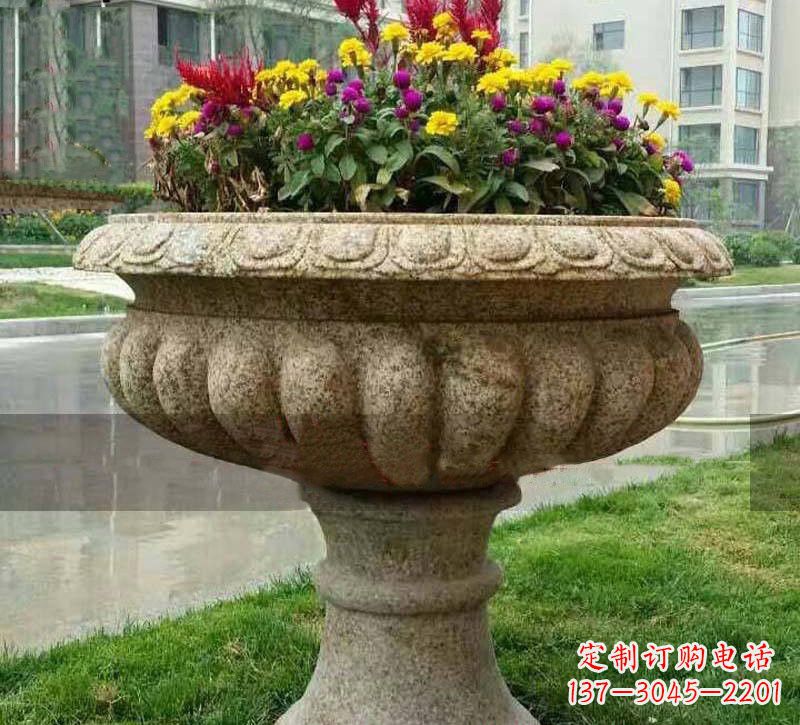 金华花岗岩小区花盆石雕,精美绝伦