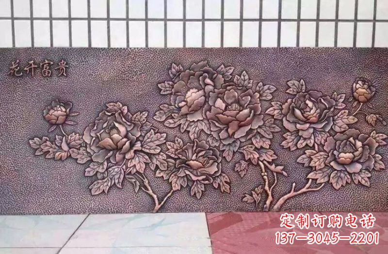 金华精美绝伦的牡丹铜浮雕