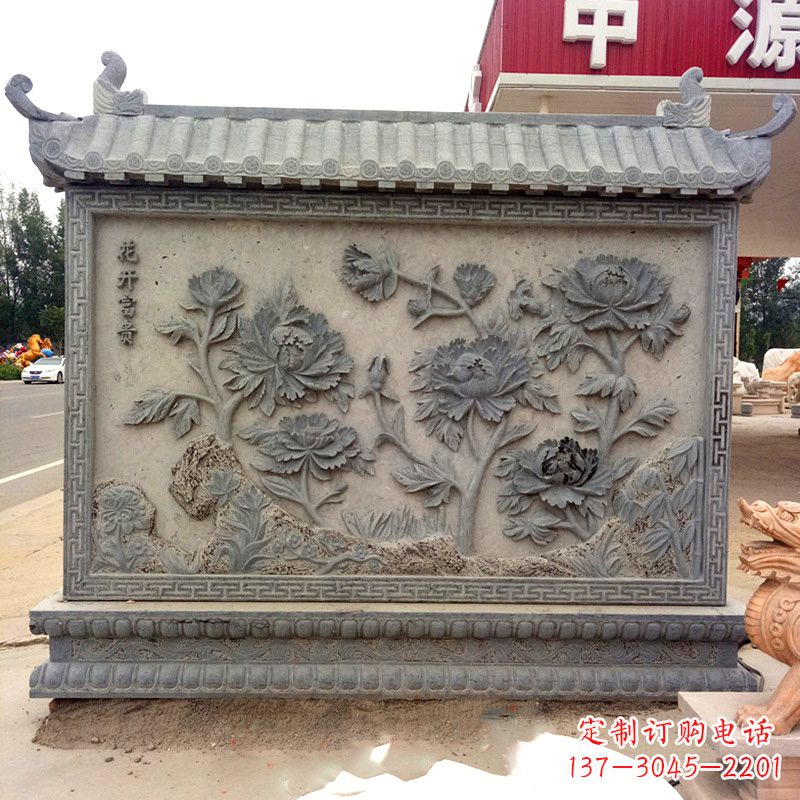 金华精致影壁雕塑,贵宾大门落成仪式与祥和气息并存