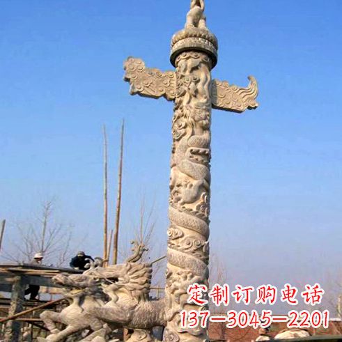 金华象征古老华夏文化的华表柱子雕塑