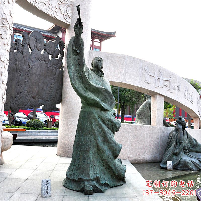 金华中领雕塑:仿古吴道子铜雕像