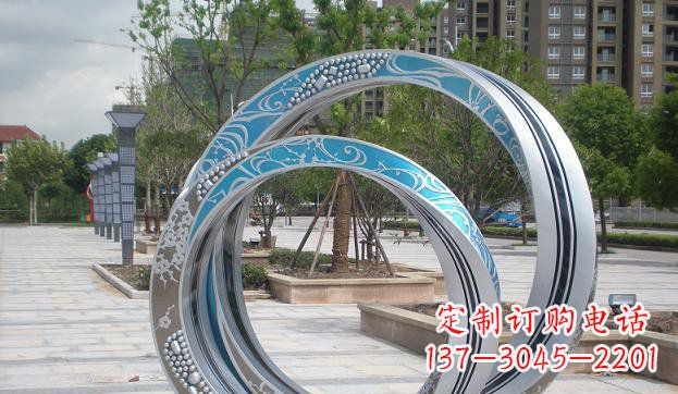 金华铸造精良的不锈钢圆环雕塑