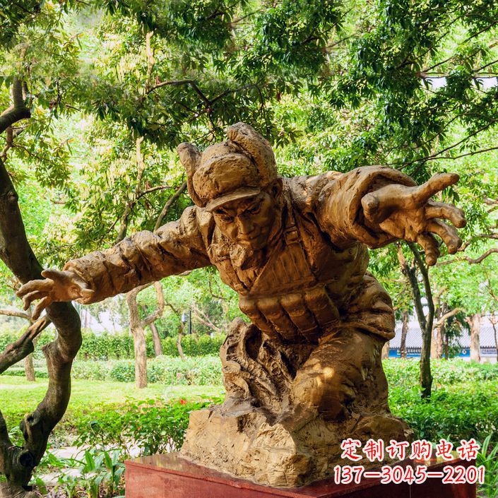 金华中领雕塑:黄继光铜雕著名抗战英雄雕像