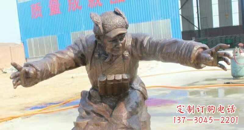 金华黄继光校园英雄人物铜雕
