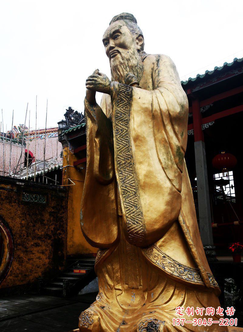 金华精致黄铜孔子雕塑,永久流传中华文化
