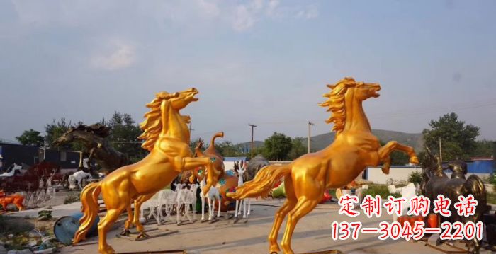 金华黄铜色奔马铜雕