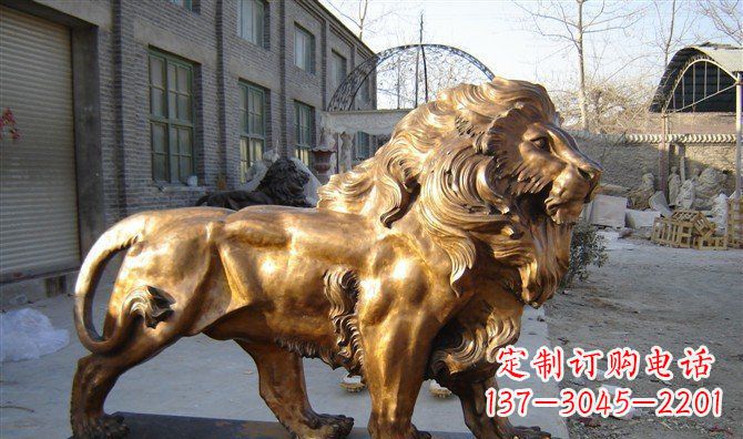 金华黄铜精美西洋狮子铜雕