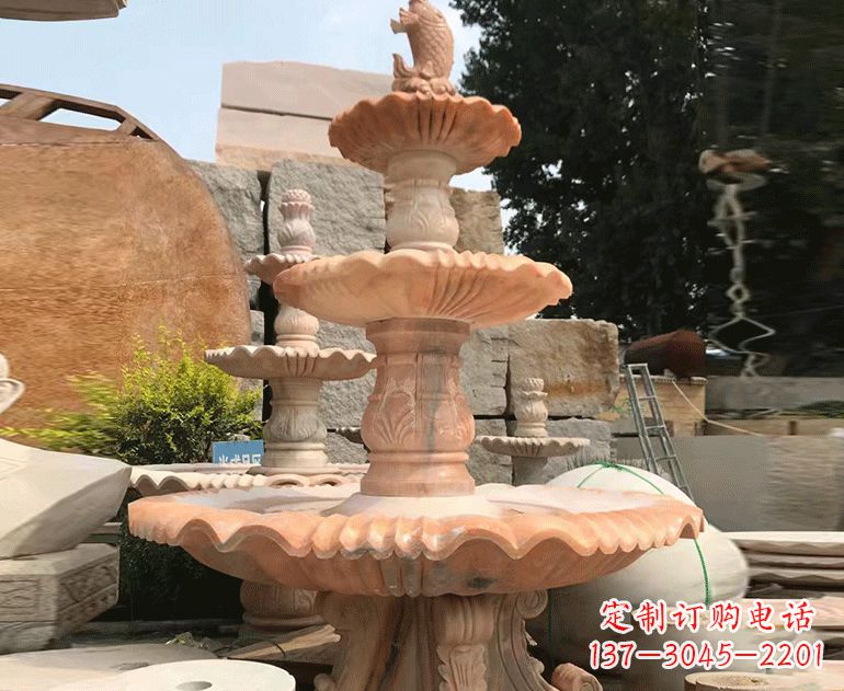 金华黄锈石喷泉雕塑