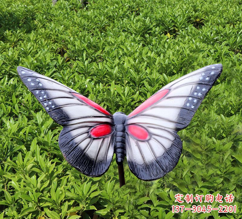 金华灰黑色仿真蝴蝶玻璃钢铸造雕塑