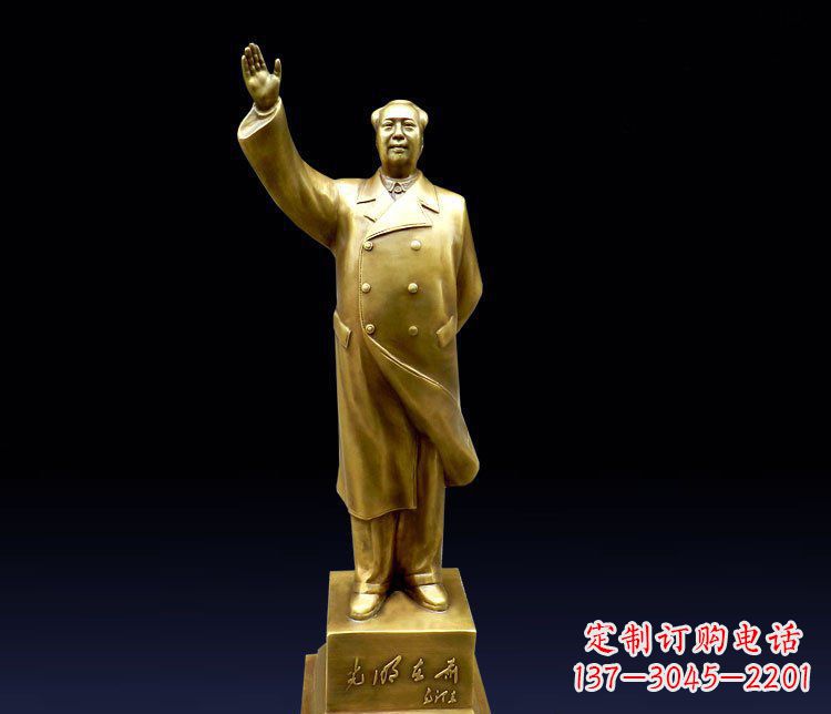 金华挥手的主席广场铜雕景观雕塑 (2)