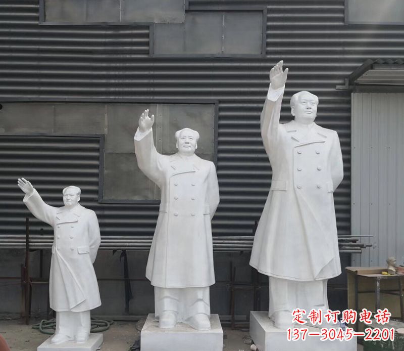 金华追随主席足迹,收藏挥手毛主席校园伟人石雕