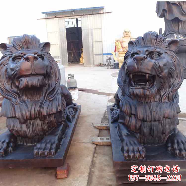 金华汇丰银行狮子雕塑,精美雕塑展示您的财富