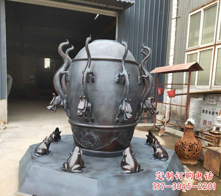 金华浑天仪玻璃钢仿铜雕塑,活跃校园景观