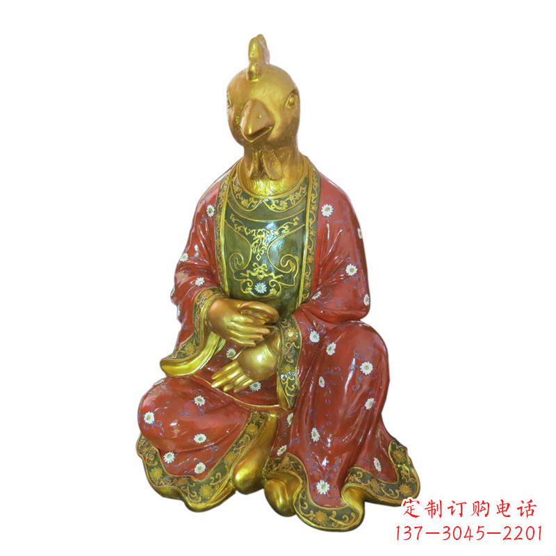 金华鸡-玻璃钢彩绘生肖雕塑