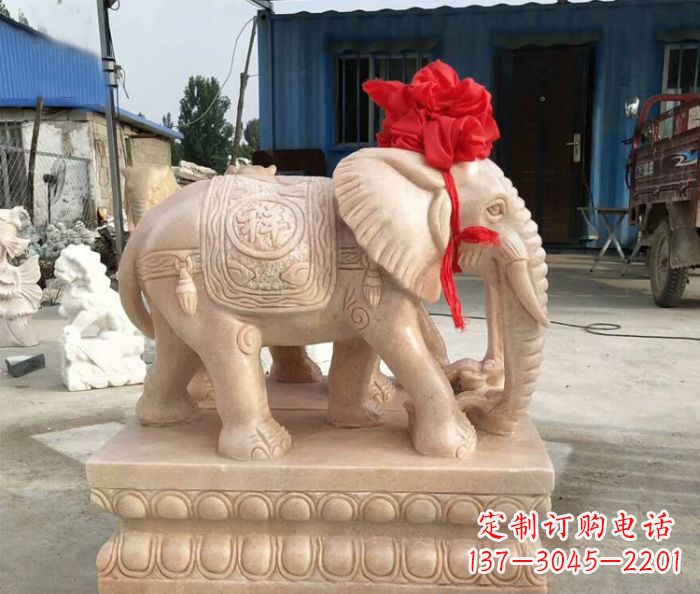 金华欣赏晚霞红,给家里添大象雕塑