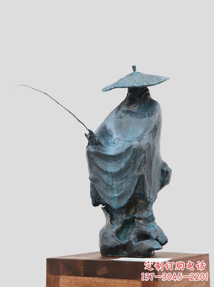 金华姜太公钓鱼古代名人铜雕