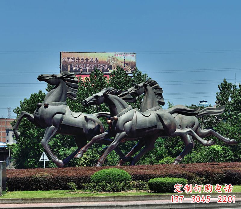 金华街边奔马铜雕塑