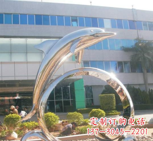 金华精致的不锈钢海豚雕塑