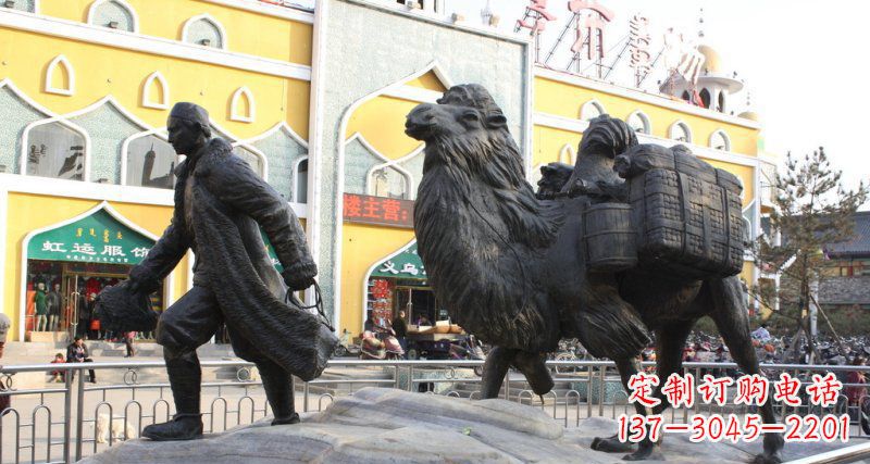 金华骆驼铜雕,让新疆风情永传