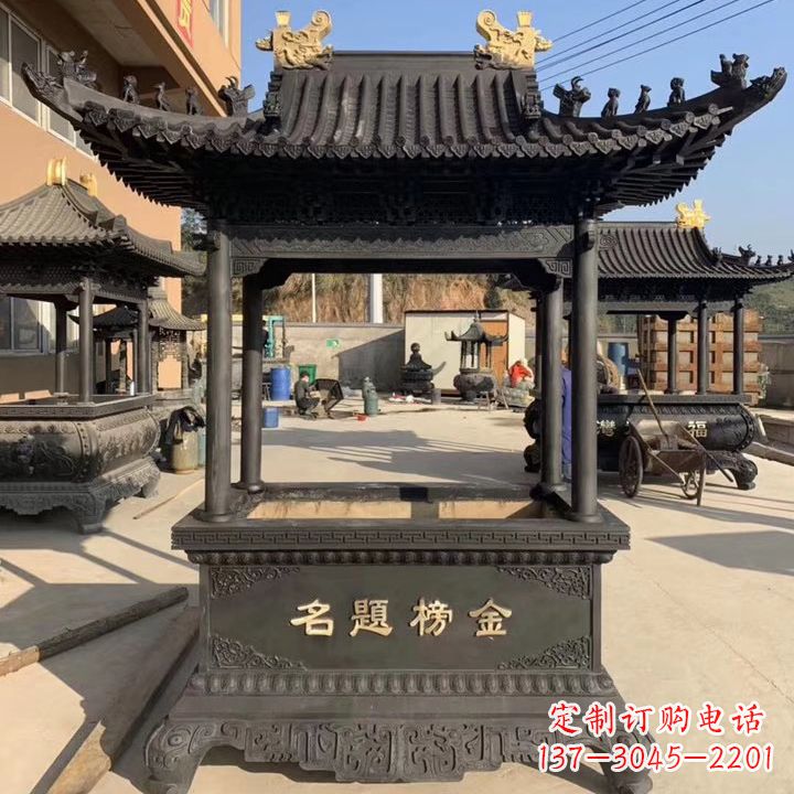 金华传承经典,精致细腻的九鼎香炉雕塑