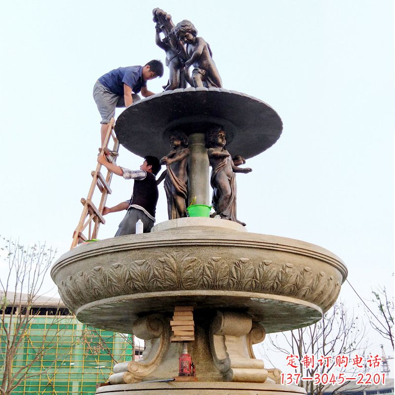 金华精美金蝉石喷泉雕塑