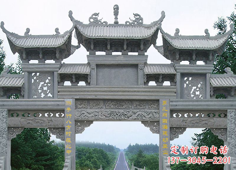 金华金昌石雕牌坊雕刻