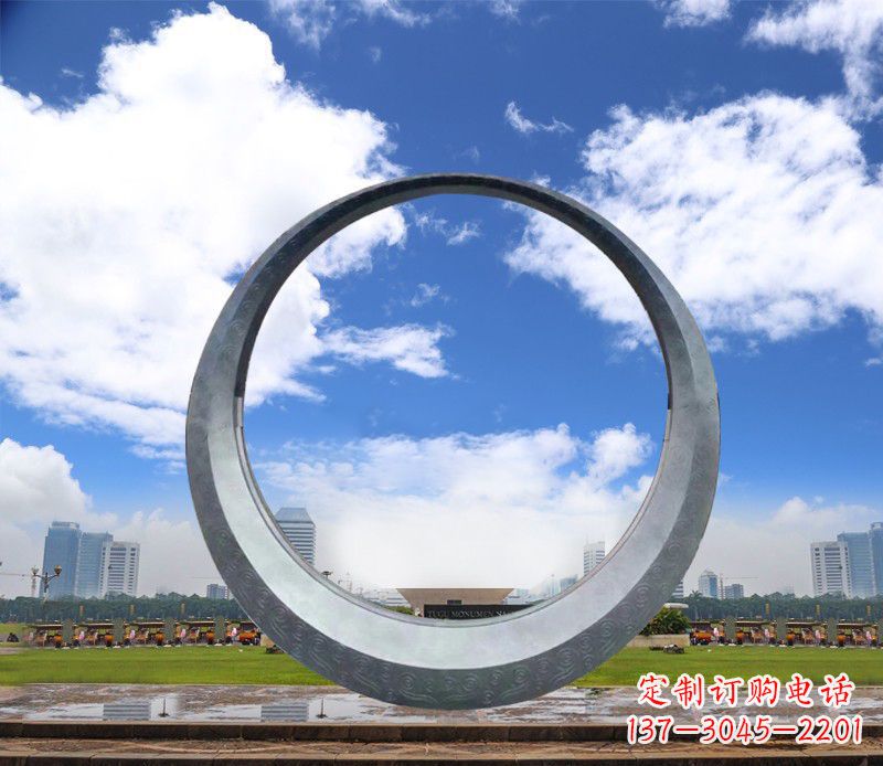 金华景观美化,中领雕塑不锈钢圆环雕塑