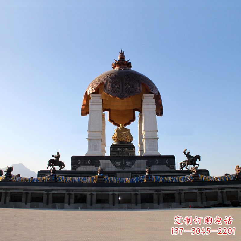 金华景区广场大型历史名人成吉思汗景观雕像