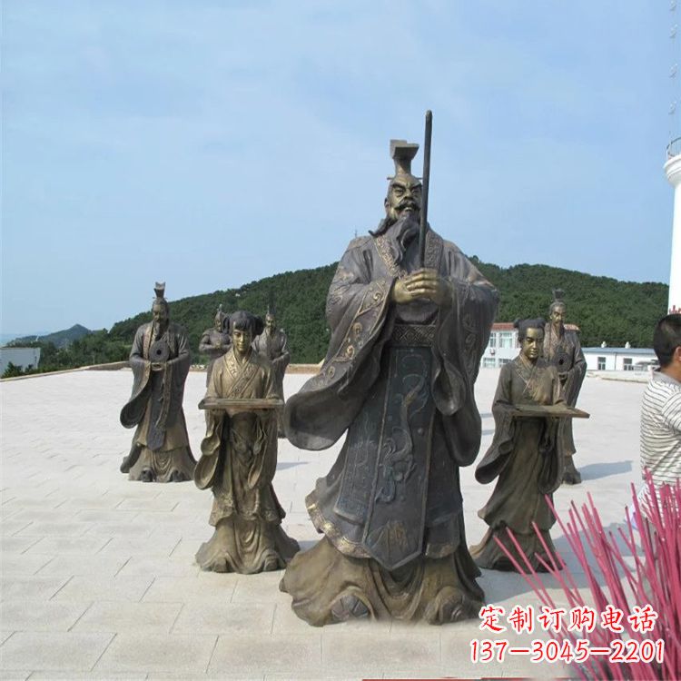 金华景区广场秦始皇祭祀铜雕情景小品雕塑