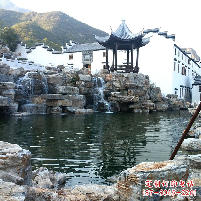 金华景区景点水池水景奇石假山