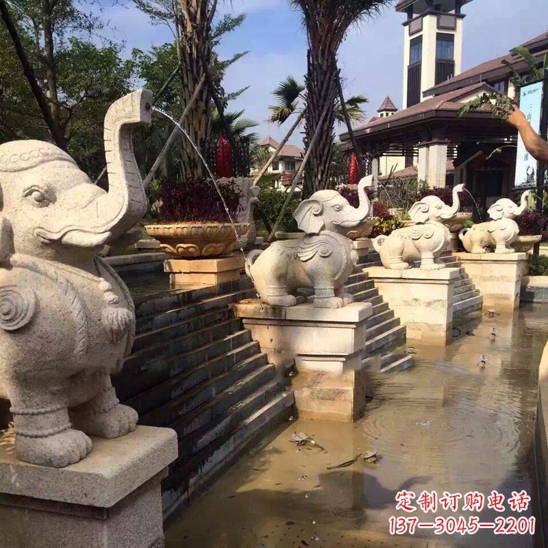 金华雕刻精美的大象雕塑