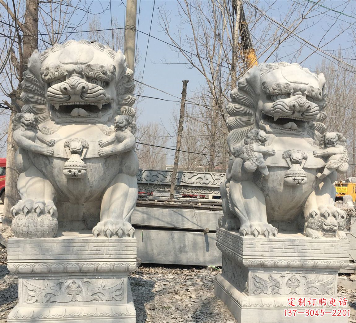 金华中领雕塑让狮子石雕神圣而庄严