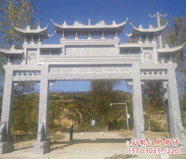 金华中领雕塑:精雕制作仿古石牌坊石雕