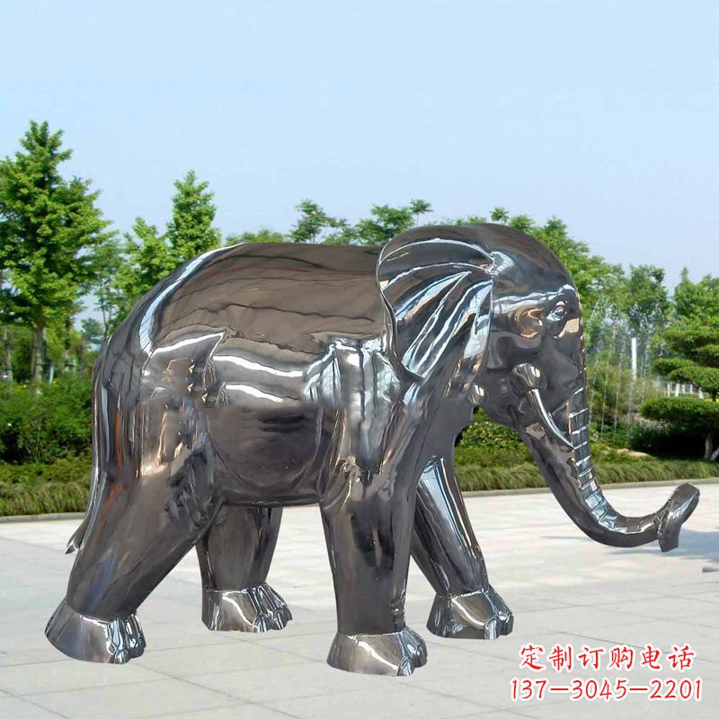 金华镜面不锈钢大象雕塑
