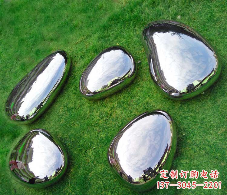金华简约而优雅的镜面不锈钢水滴雕塑